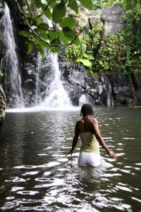 Epi Island's waterfalls teem with life.