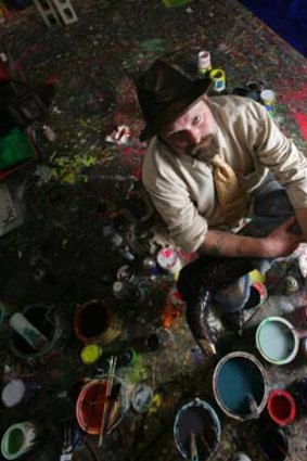 One of Australia's most collectible contemporary artists &#8230; Cullen in his studio in 2002.