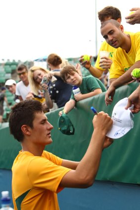Bernard Tomic after the Davis Cup victory over Chinese Taipei.