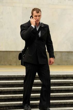 Former Olympic boxer Adam Tony Forsyth leaves the ACT Supreme Court after an earlier hearing.