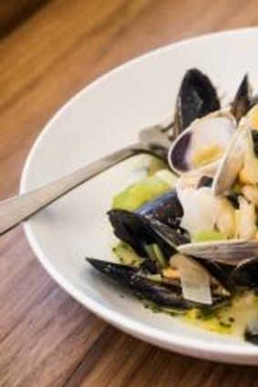 Dromana mussels are on the menu at Cakes and Ale. 