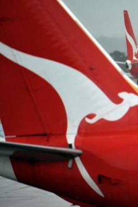Qantas shares at near-record low.