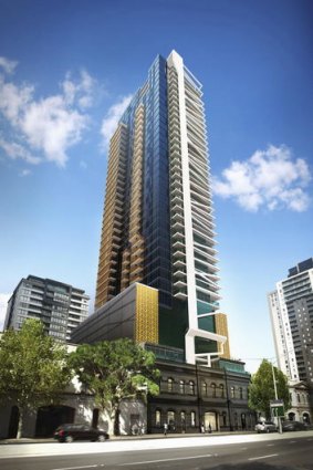 Leighton Properties has bought a 50 per cent stake in the $175 million, 41-storey residential apartment tower Wrap, at Southbank.