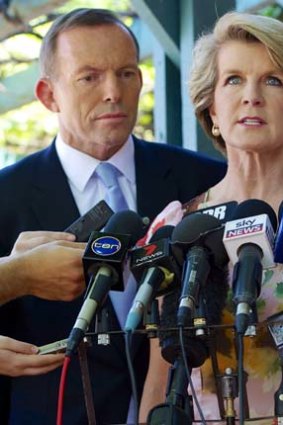 Julie Bishop with Tony Abbott.