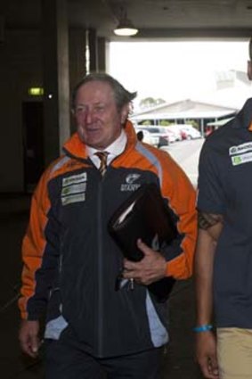 Code breaker: GWS coach Kevin Sheedy and rugby league convert Israel Folau.