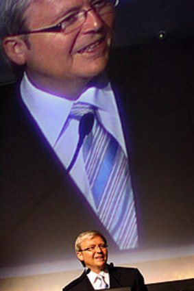 Kevin Rudd at Crown Casino yesterday.