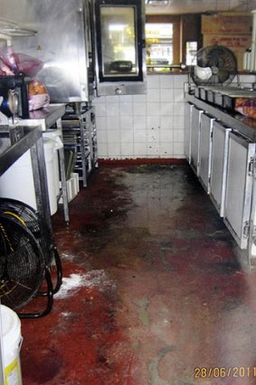 Sofia's pizza kitchen, where among other things, dirty cooking equipment was found.