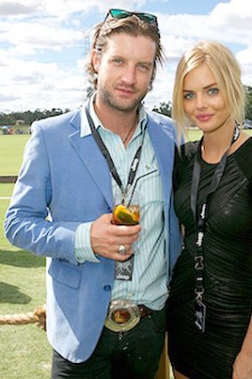 Axle Whitehead & Samara Weaving at Polo in the Valley last year, and shortly before the pair became a couple.