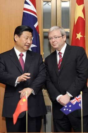 Xi who must be obeyed: Kevin Rudd meets China's then vice-president Xi Jinping in June 2010.