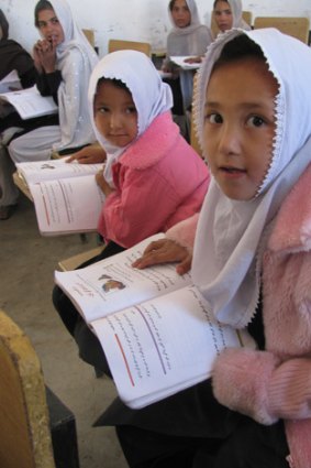 A girls' school in Tarin Kowt, Afghanistan, supported by Australian aid. The blurring of aid and security is increasingly controversial.