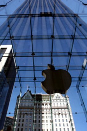 The entrance to the Apple store is shown on New York's Fifth Ave. Photo: AP/Mark Lennihan