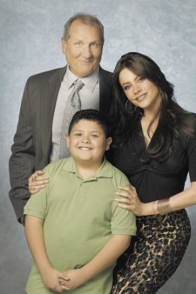 Happy story: Jay (Ed O'Neill), Manny (Rico Rodriguez) and Gloria (Sofia Vergara) in <i>Modern Family</i>. 