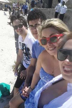 Mitchell Donald, Joshua Mitchell, Emily Hancock and Neenah Thomas added their voices to the anti-shark cull protest.