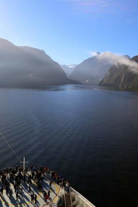 Water world: Celebrity Solstice in Milford Sound.