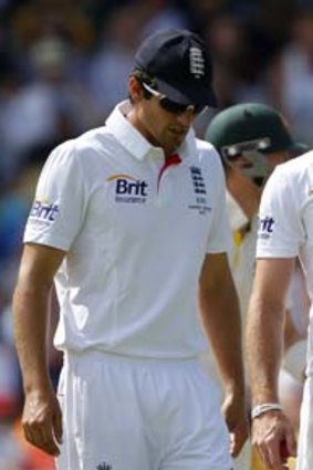 Alastair Cook and James Anderson during the second day of the third Ashes Test.