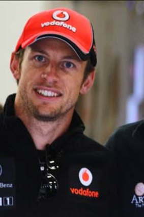 Florences's exes ... British McLaren driver Jenson Button, right, and Prince Harry.