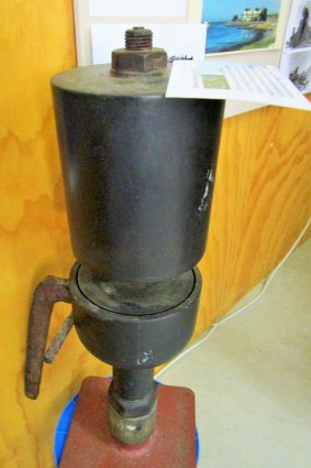 The whistle of the Dureenbee as it appears in the Old Courthouse Museum at Batemans Bay.