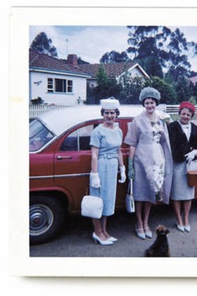 Margaret Scott, Matron Barnes and Mrs Ellis off to the Oaks Day races in the mid-1960s.