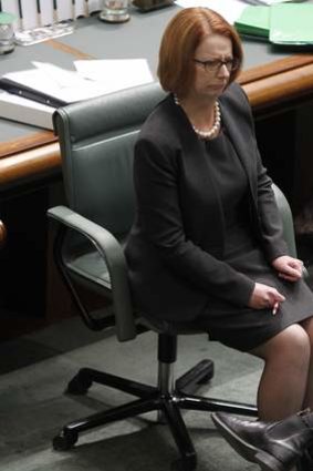Prime Minister Julia Gillard during question time on Wednesday.