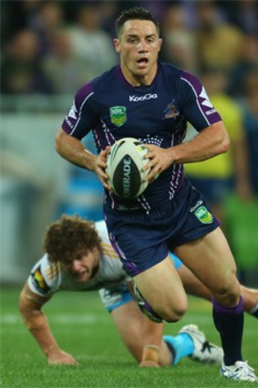 Bomber: Storm half-back Cooper Cronk, whose kicking will test the Rabbitohs on Friday.