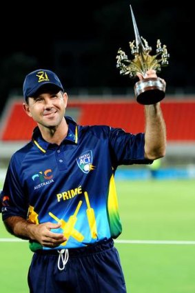 Ricky Ponting with the trophy.