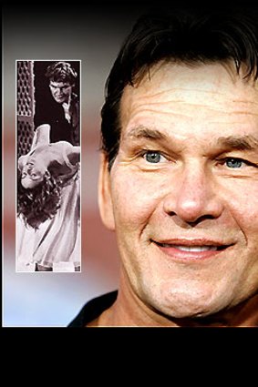 Smiling again ... Patrick Swayze. Inset, a scene from the film <em>Dirty Dancing</em>.