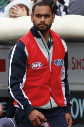 In his first senior game for the season, Cats midfielder Travis Varcoe was subbed out of the game.
