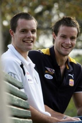 Twin turmoil: footy has often been cruel to Nathan (left) and Mitch Brown.