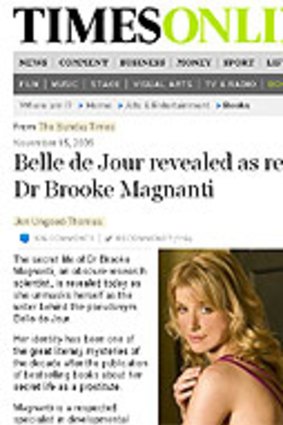 Dr Brooke Magnanti as she appeared online after The Sunday Times outed her.