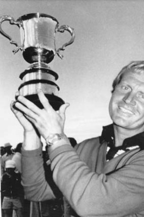 Good old days: Jack Nicklaus wins the 'fifth major', the Australian Open, for a fifth time in 1976.