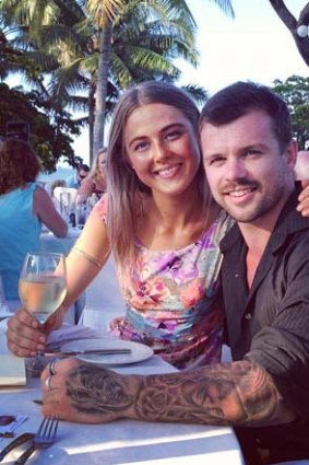 A holiday they did not want to end &#8230; Eden Hull and her partner Blake Tindall in a photo from her Facebook page.