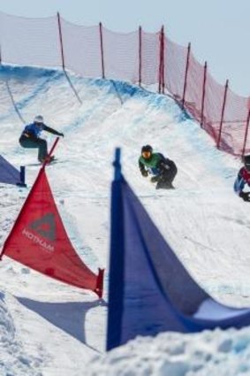 Snowboarding at Mt Hotham.