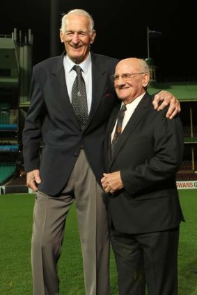 Standing proud:  Norm Provan (left) and Arthur Summons at the SCG on Wednesday night.