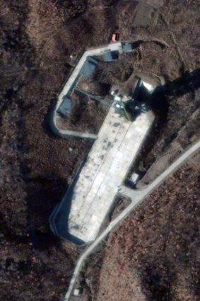 A satellite image of the Sohae satellite launch station in North Korea.
