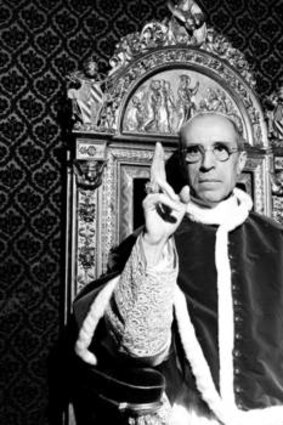 Pope Pius XII upon his throne at the Vatican in September 1945.