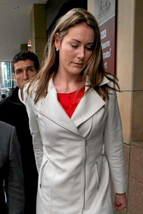 Torie Mackinnon leaves Melbourne Magistrates Court on Wednesday.