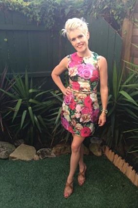 Denied access: Lynda Reid in the floral tulip dress.