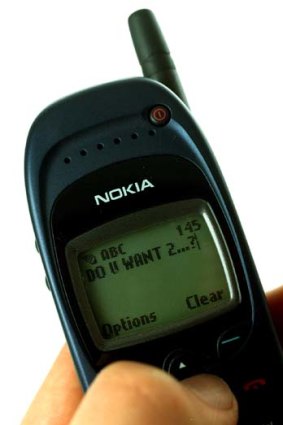 Old school ... SMS-ing in the year 2000.