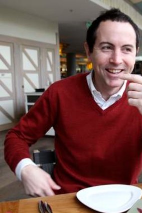 Candid moment ... Adam Boland at lunch in the Osteria Balla in The Star, Sydney.