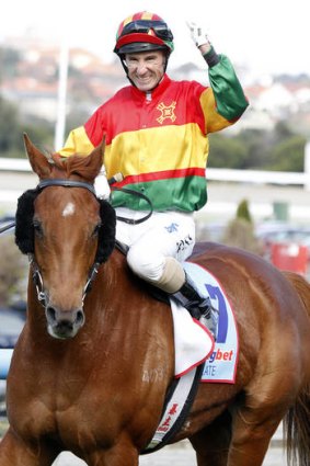 Hot to trot: Glen Boss rode a hat-trick at Moonee Valley last week, including a victory aboard Happy Trails (pictured).