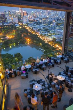 Wide eyed ... view over Bangkok from the Park Society bar in the Sofitel So.