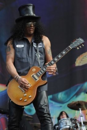 Rock’n’roll survivor:  Slash on stage in London in 2010.