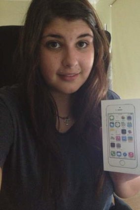 Tegan Stolic with her new iPhone.