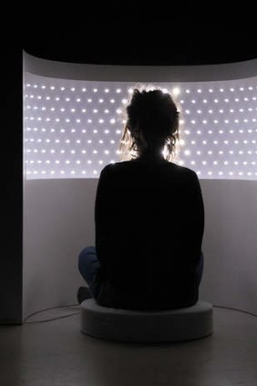Ivana Franke's booth of LEDs.