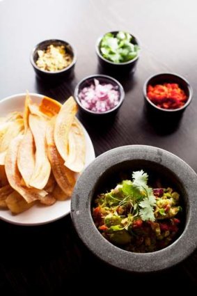 Go-to dish: DIY guacamole with plaintain chips.