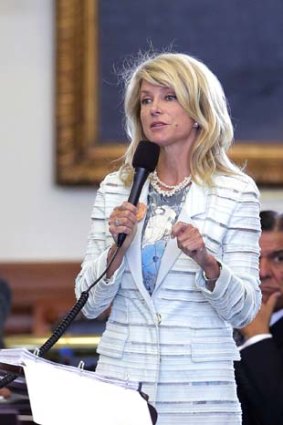 Wendy Davis begins a filibuster in an effort to kill an abortion bill.