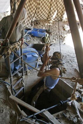 Shopping, Gaza-style: Tunnels such as this one provide essentials to residents.