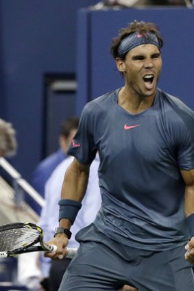 Pumped up: Rafael Nadal continued his brilliant form at the US Open.