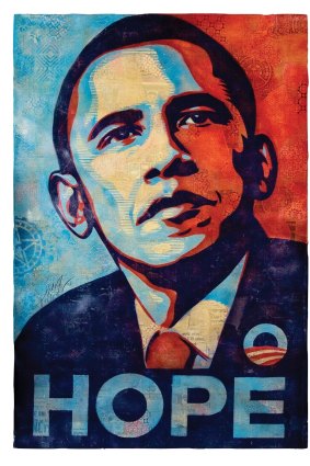 Fairey's iconic "Hope" poster of Barack Obama.