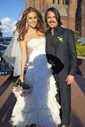 Ben Gillies and wife Jaki Ivancevic during their wedding.